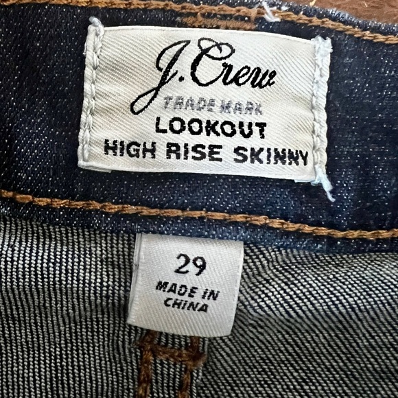 J. Crew Dark Wash Lookout High Rise Skinny Jean - Size 29 - Picture 9 of 10